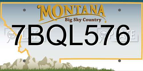 7BQL576 Montana License Plate