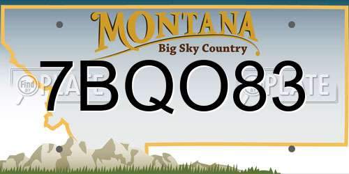 7BQO83 Montana License Plate