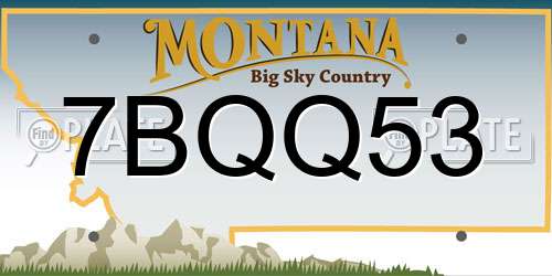 7BQQ53 Montana License Plate