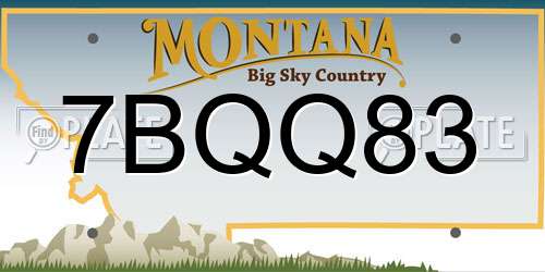 7BQQ83 Montana License Plate
