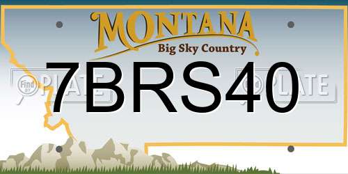 7BRS40 Montana License Plate
