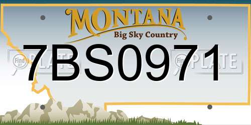 7BS0971 Montana License Plate