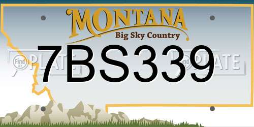 7BS339 Montana License Plate
