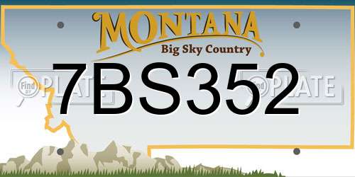 7BS352 Montana License Plate