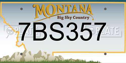 7BS357 Montana License Plate