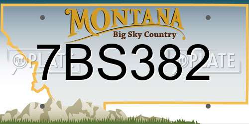 7BS382 Montana License Plate