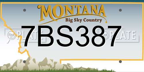 7BS387 Montana License Plate