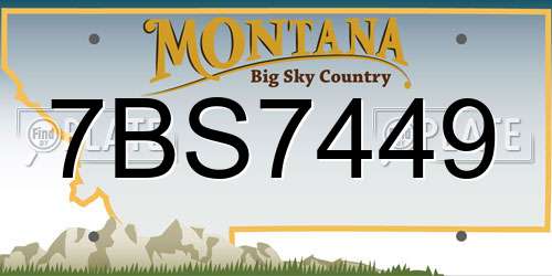 7BS7449 Montana License Plate
