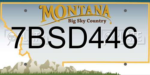 7BSD446 Montana License Plate