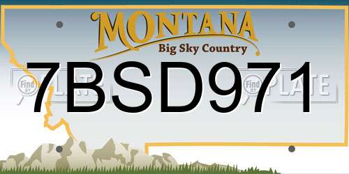 7BSD971 Montana License Plate