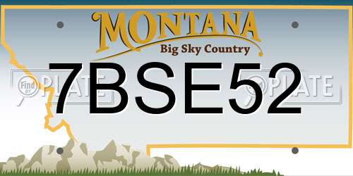 7BSE52 Montana License Plate