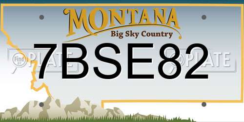 7BSE82 Montana License Plate
