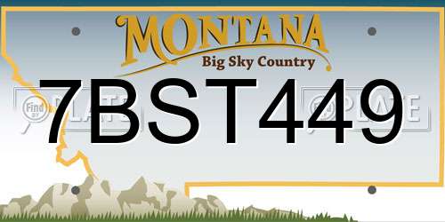7BST449 Montana License Plate