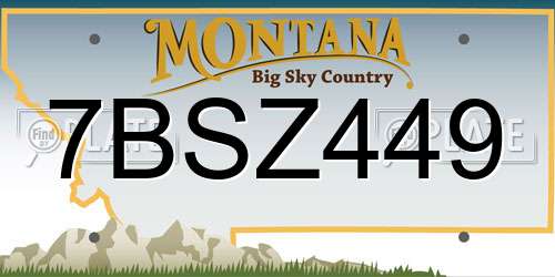 7BSZ449 Montana License Plate