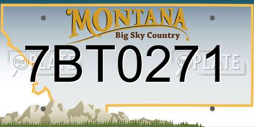 7BT0271 Montana License Plate