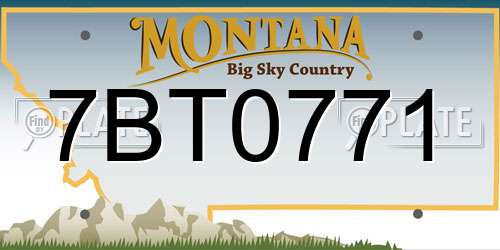 7BT0771 Montana License Plate