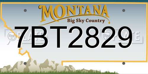 7BT2829 Montana License Plate