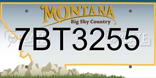 7BT3255 Montana License Plate