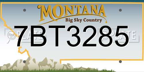 7BT3285 Montana License Plate