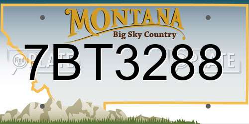 7BT3288 Montana License Plate