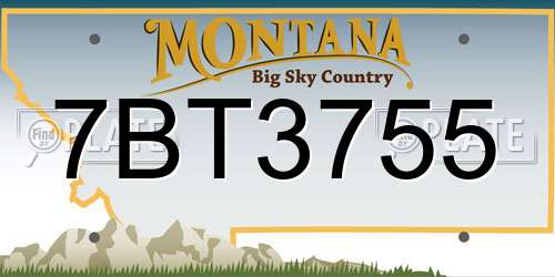 7BT3755 Montana License Plate