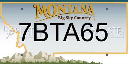 7BTA65 Montana License Plate