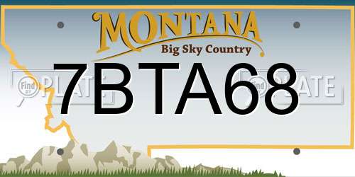 7BTA68 Montana License Plate