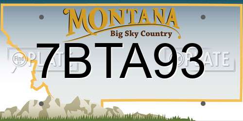 7BTA93 Montana License Plate