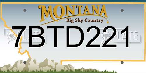 7BTD221 Montana License Plate