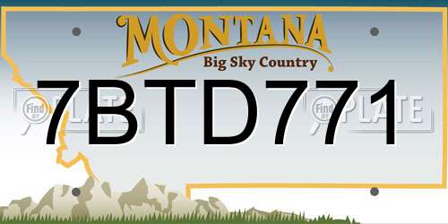7BTD771 Montana License Plate