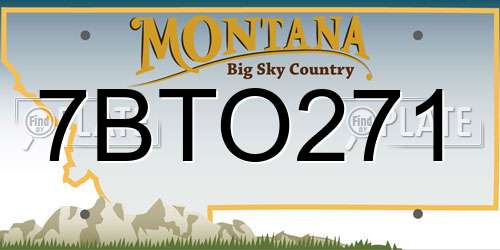 7BTO271 Montana License Plate