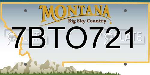 7BTO721 Montana License Plate