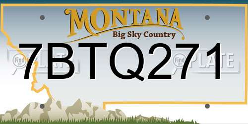 7BTQ271 Montana License Plate