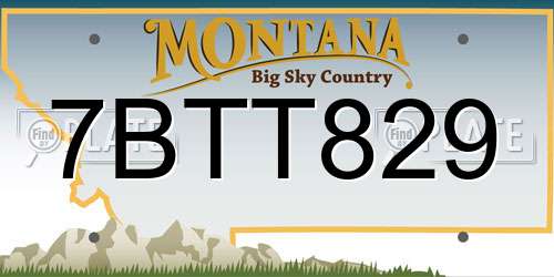 7BTT829 Montana License Plate