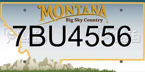 7BU4556 Montana License Plate