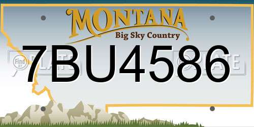 7BU4586 Montana License Plate