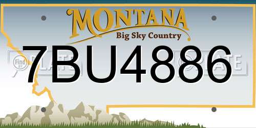 7BU4886 Montana License Plate