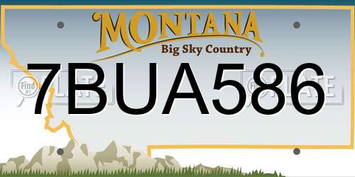 7BUA586 Montana License Plate