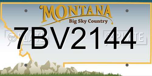 7BV2144 Montana License Plate