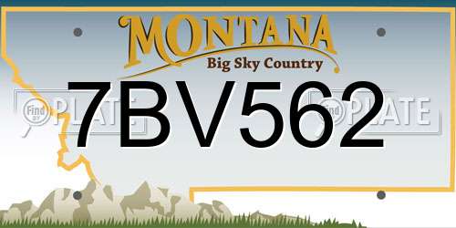 7BV562 Montana License Plate