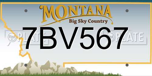 7BV567 Montana License Plate