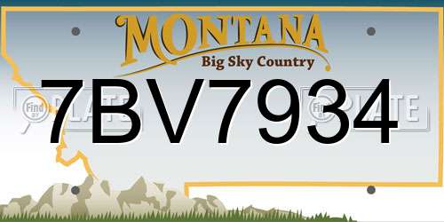 7BV7934 Montana License Plate
