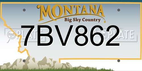 7BV862 Montana License Plate