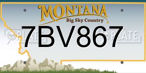 7BV867 Montana License Plate
