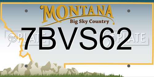 7BVS62 Montana License Plate