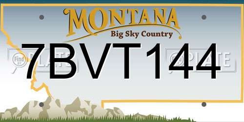 7BVT144 Montana License Plate