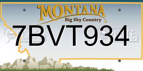 7BVT934 Montana License Plate