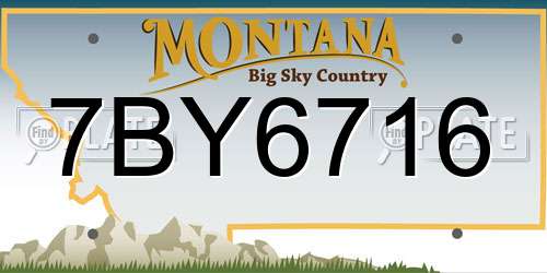 7BY6716 Montana License Plate
