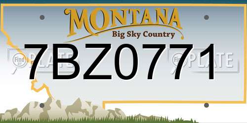 7BZ0771 Montana License Plate