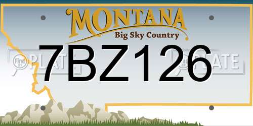 7BZ126 Montana License Plate